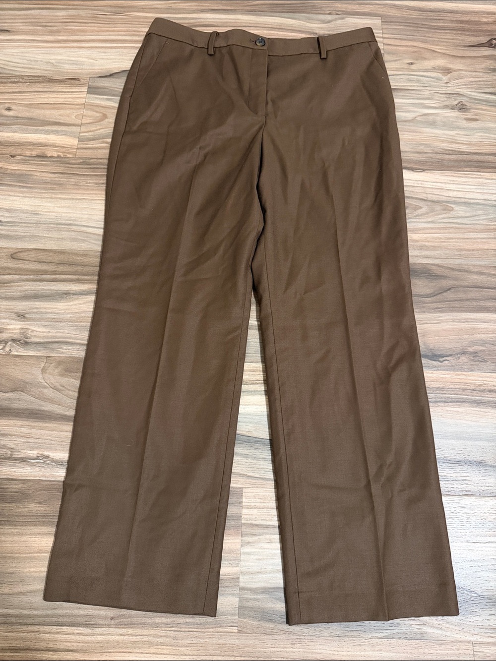 TALBOTS Wool Blend Fully Lined Trousers Women Sz. 14 Brown Minimal Capsule NWT